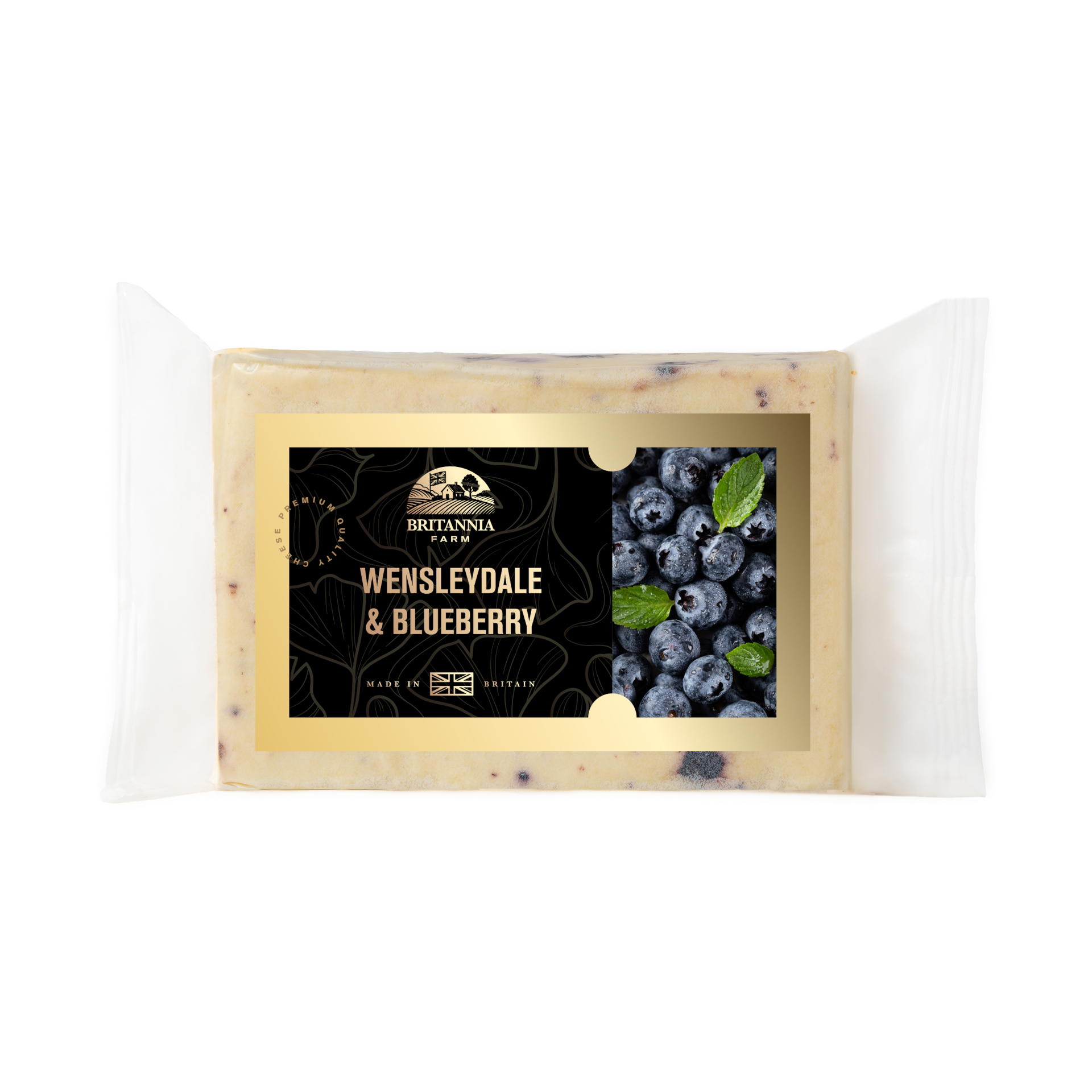 Wensleydale & Blueberry cheese with purple marbling – British fruit cheese