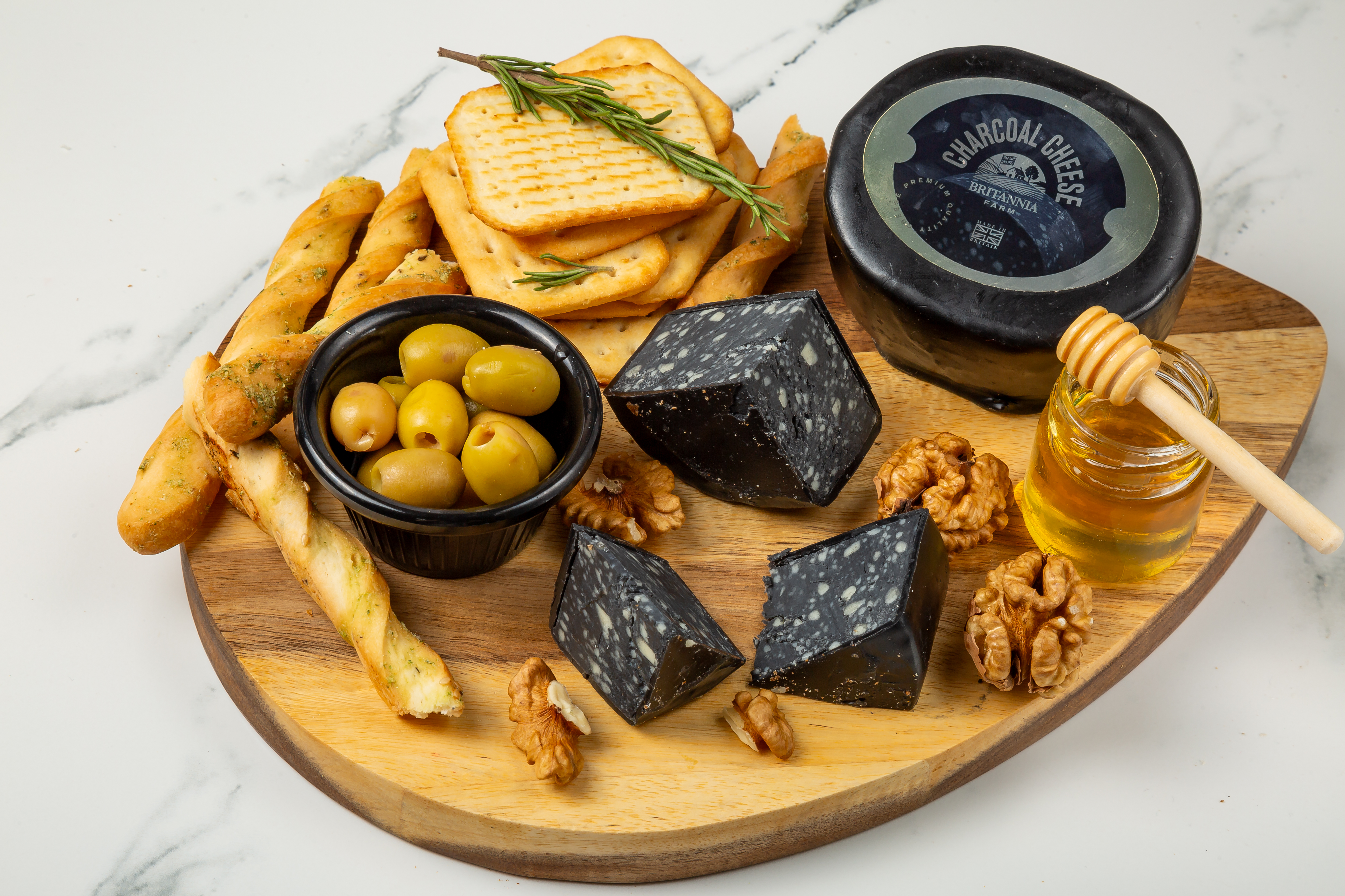 Charcoal Cheddar cheese block with activated charcoal – premium British artisan cheese
