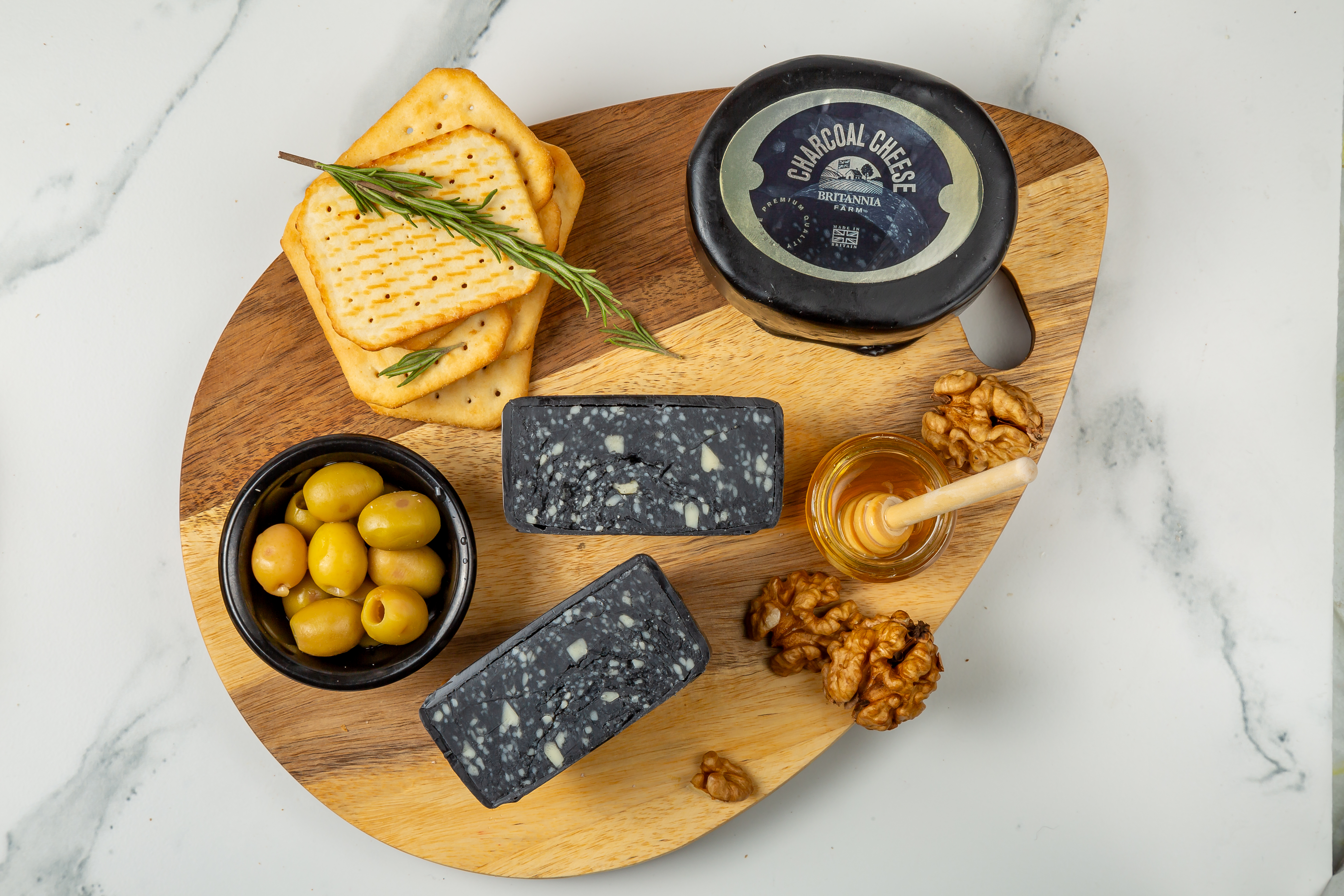 Charcoal Cheddar cheese block with activated charcoal – premium British artisan cheese