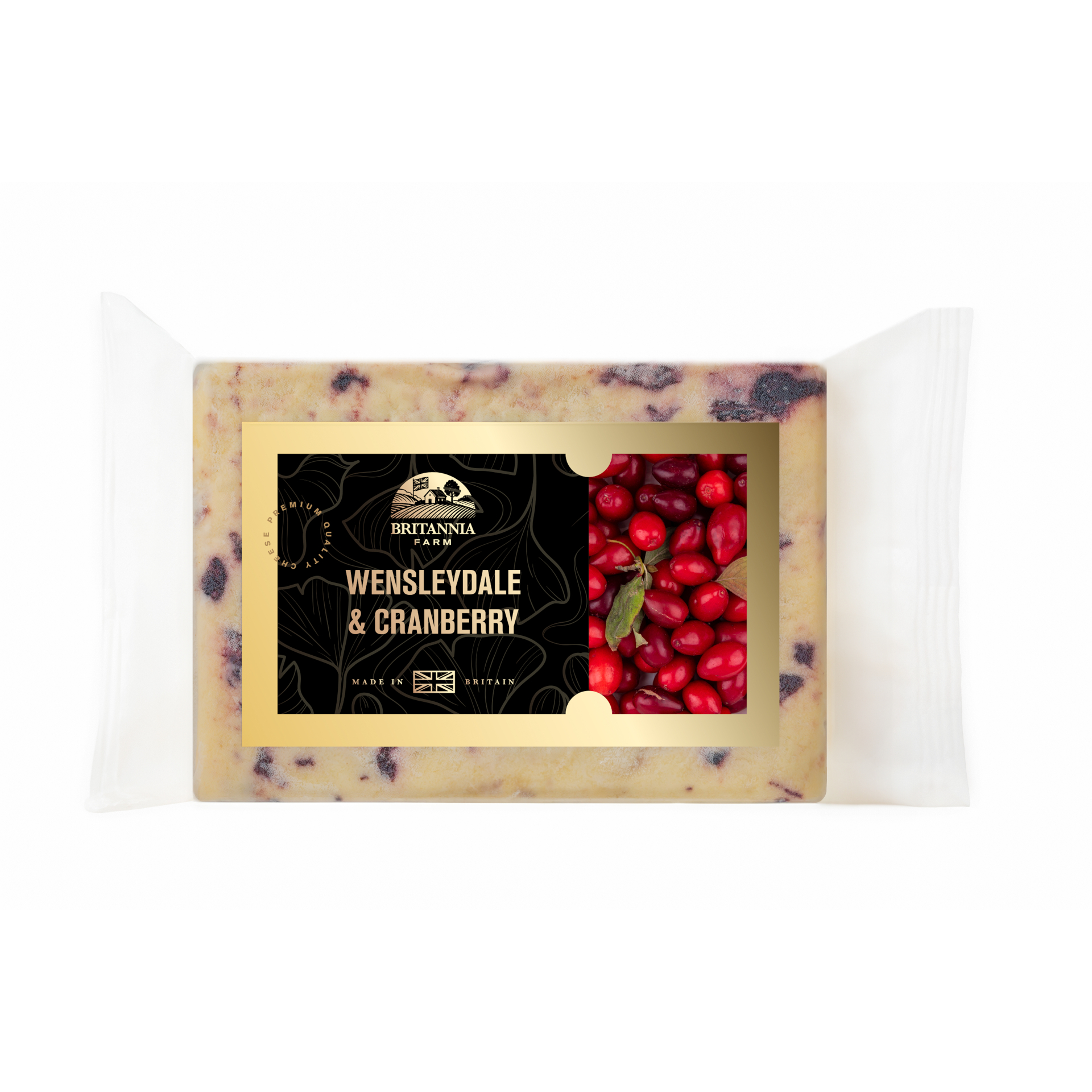 Wensleydale & Cranberry cheese with red fruit pieces – classic British cheese