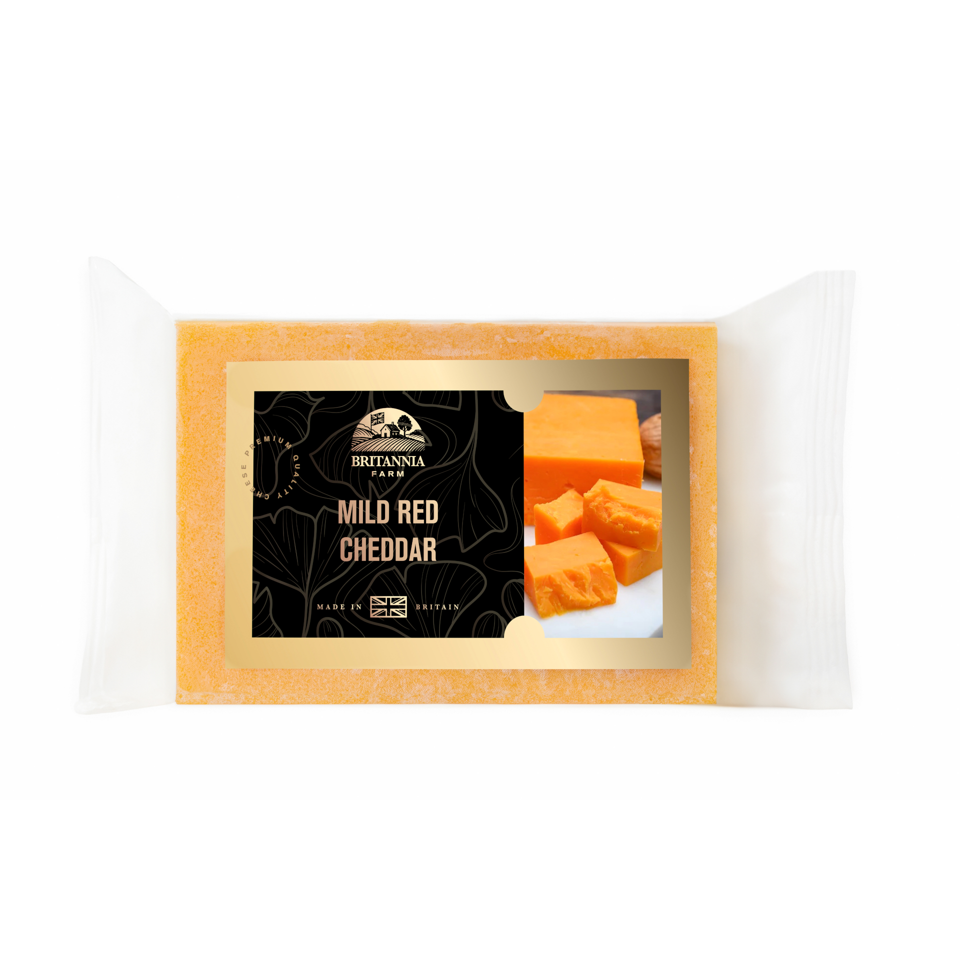 Mild red cheddar cheese block – smooth and creamy British cheese