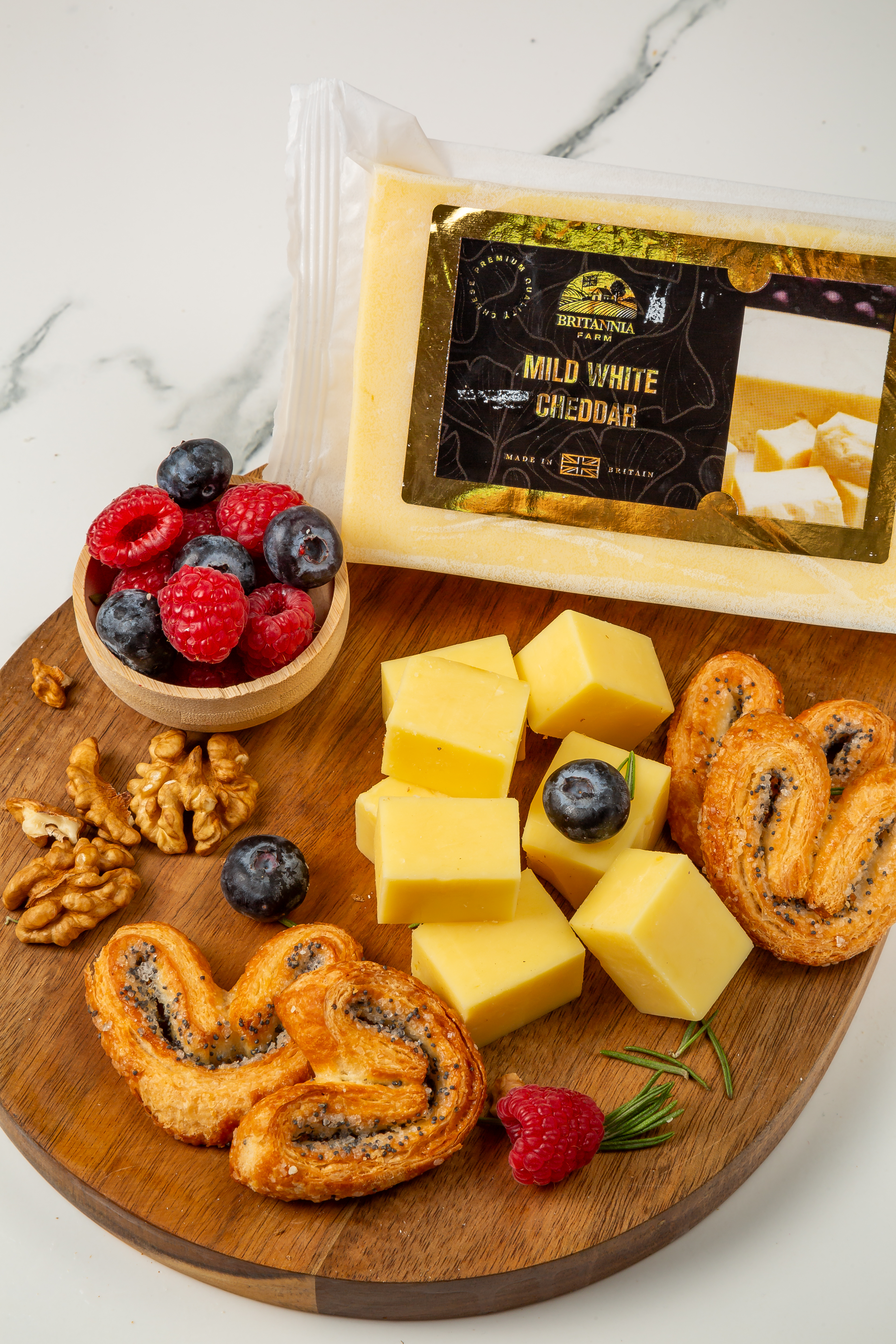 Mild white cheddar cheese block – soft, creamy, and delicate